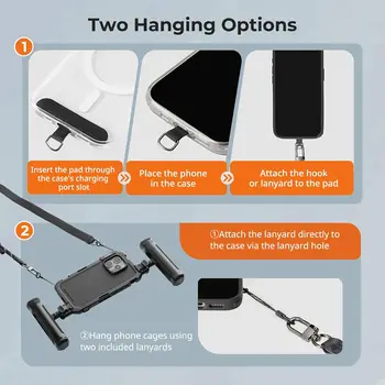 For SMALLRIG Adjustable Neck Crossbody Lanyard Leather & Nylon Phone Shoulder Strap with Built-in Hook Compatible All product image