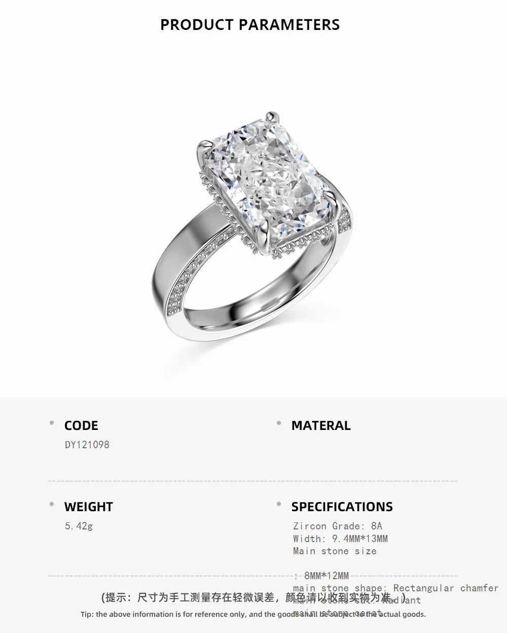 KAKODIY Luxury Boutique Jewelry Cubic Zirconia 925 Sterling Silver Square Yellow Cubic Zirconia Ring Women's Wedding Engagement Ring detail 1