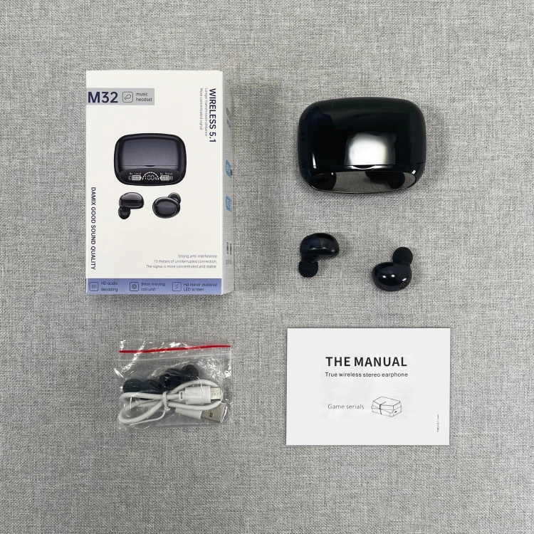 New Arrival M32 Tws Wireless Headset Dual Earbuds In Ear Headset Touch Control Led Display 9396