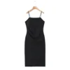black slip dress