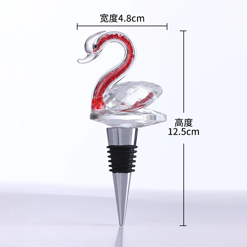 product 3d engraving crystal swan wine bottle stopper romantic glass wedding gift bar accessories decoration-10