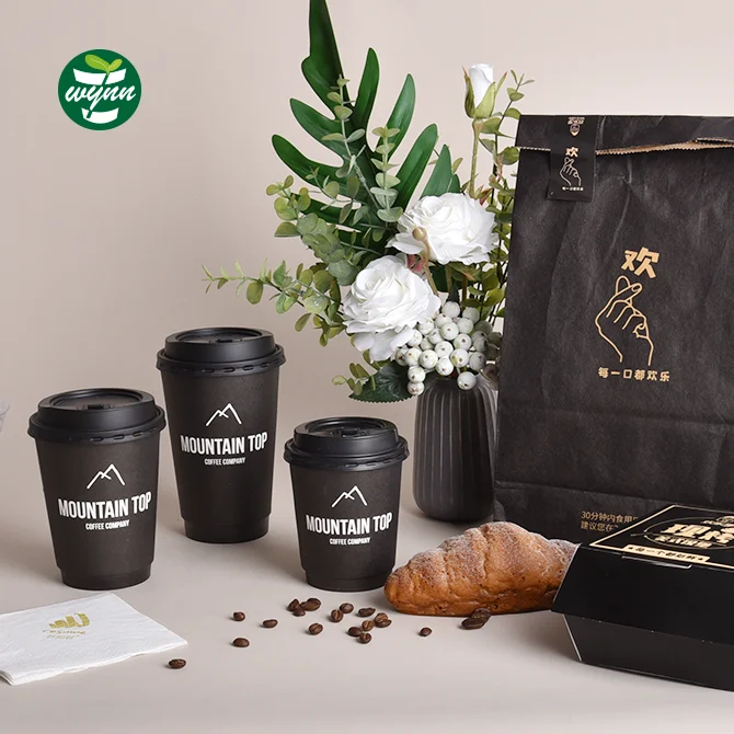 Wholesale Private Label Custom Printing Colors Manufacturer Paper Double Wall Disposable 12oz Tea Coffee Paper Cup