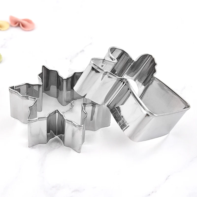 6 Piece Christmas Tree Snowman Cookie Cutters Set Stainless Steel Biscuit Cookies Molds For Kids
