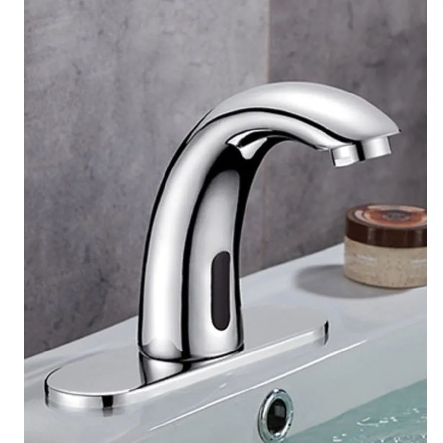 Modern Design Automatic Sensor Faucet Touchless Infrared Basin Mixer Tap Brass Deck Mount Infrared Sensor Wash Basin Faucet