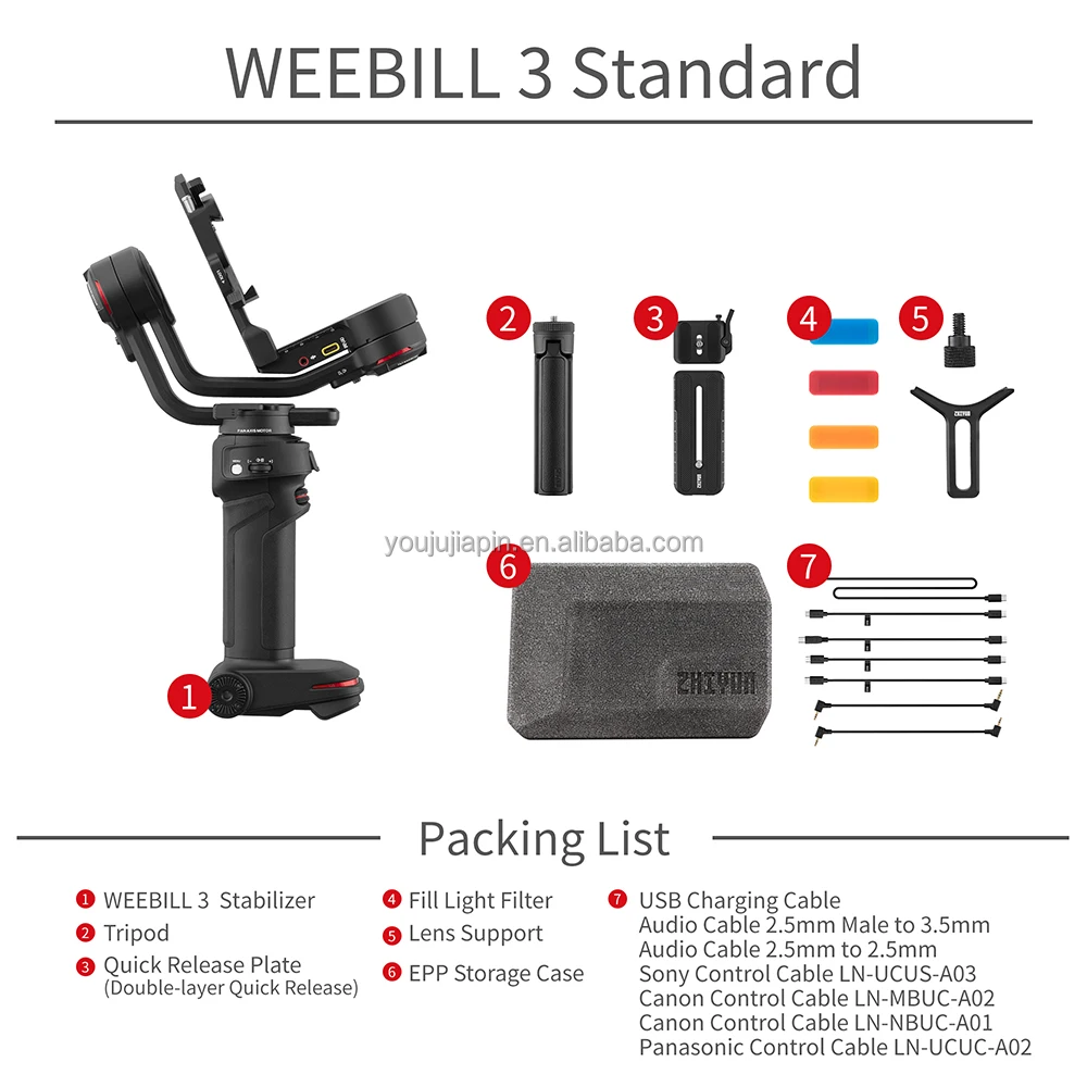 ZHIYUN Weebill 3 Weebill SスマートフォンDSLRカメラ用3軸