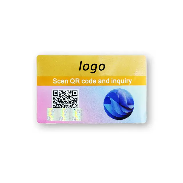 Custom Design Printing WaterproofTransparent Holographic 3dHologram Authenticity ThermaSecurity Sticker Label