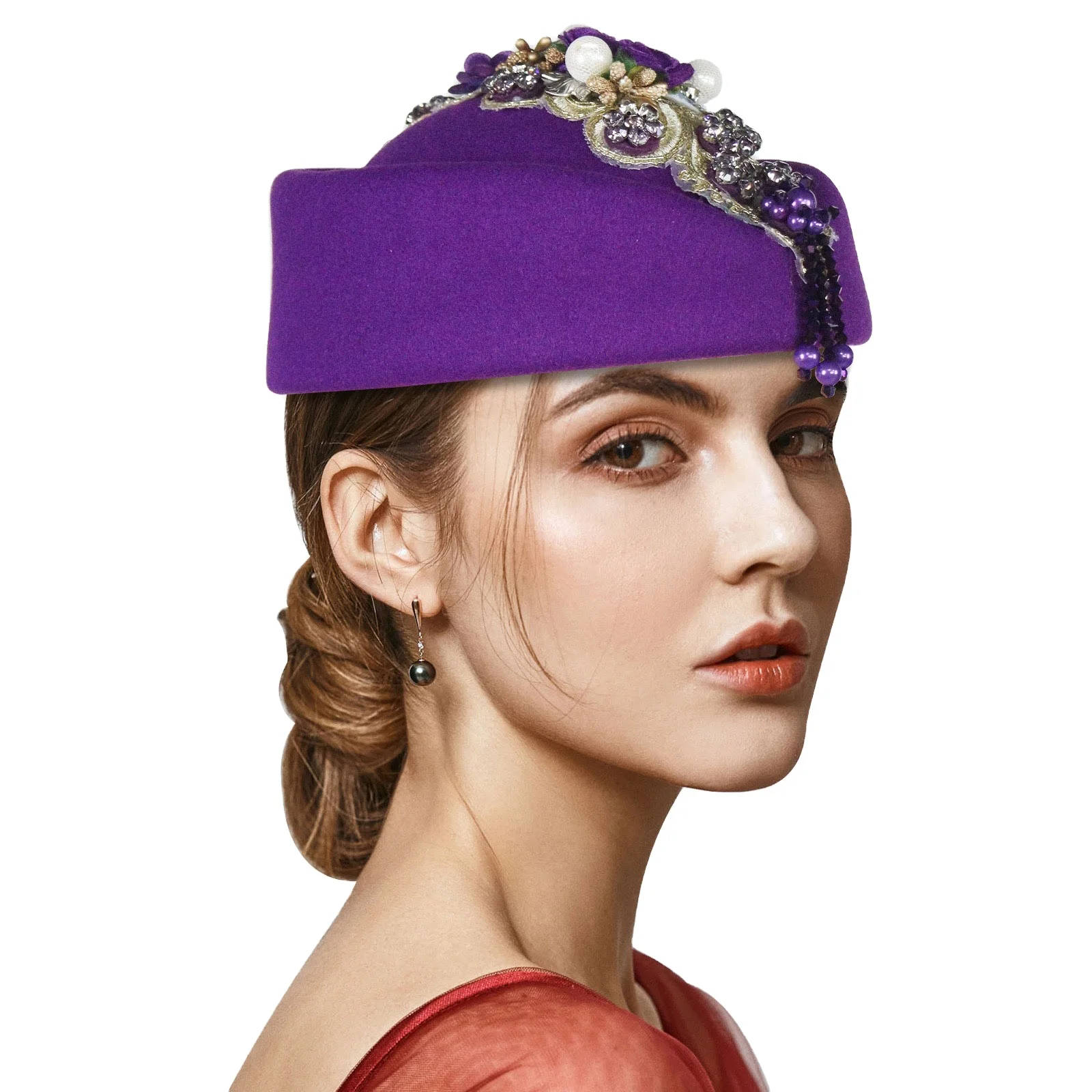 Nigerian Pure Color Smooth Thermal Chemotherapy Hat Ladies Turban Hijab Drill Turban Hat Muslim Hat