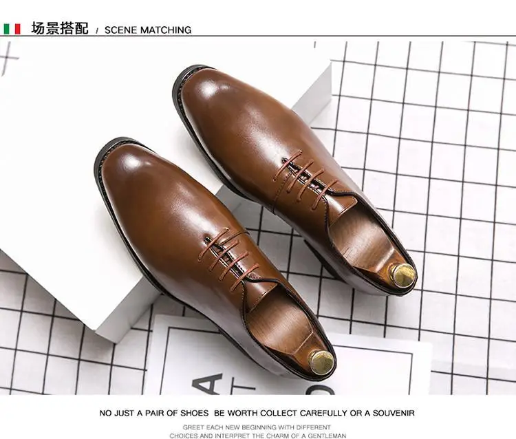 Genuine Leather Chaussures Homme Cuir Office Pure Dress Leather Shoe ...