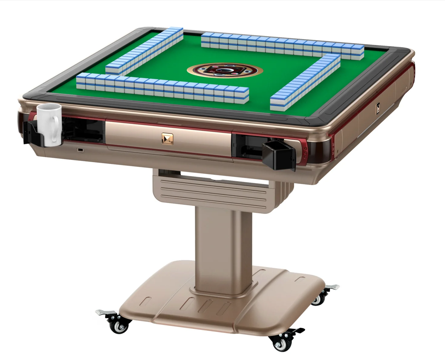 High Quality Professional Casino Gambling Texas Poker Table 9 Person With LED Light