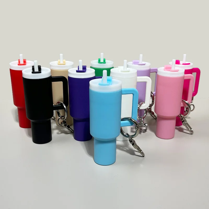 Cute Mini Cup Keychain Pendant Chapstick Holder School Bag Charm