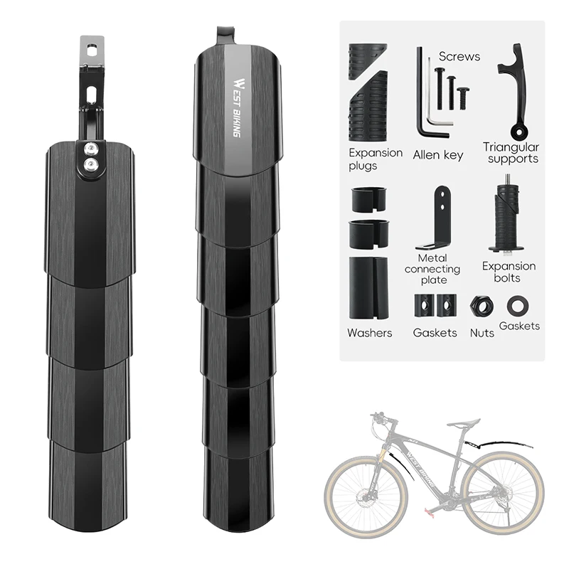 West Biking Folding Bicycle Quick Release MTB Mudguards