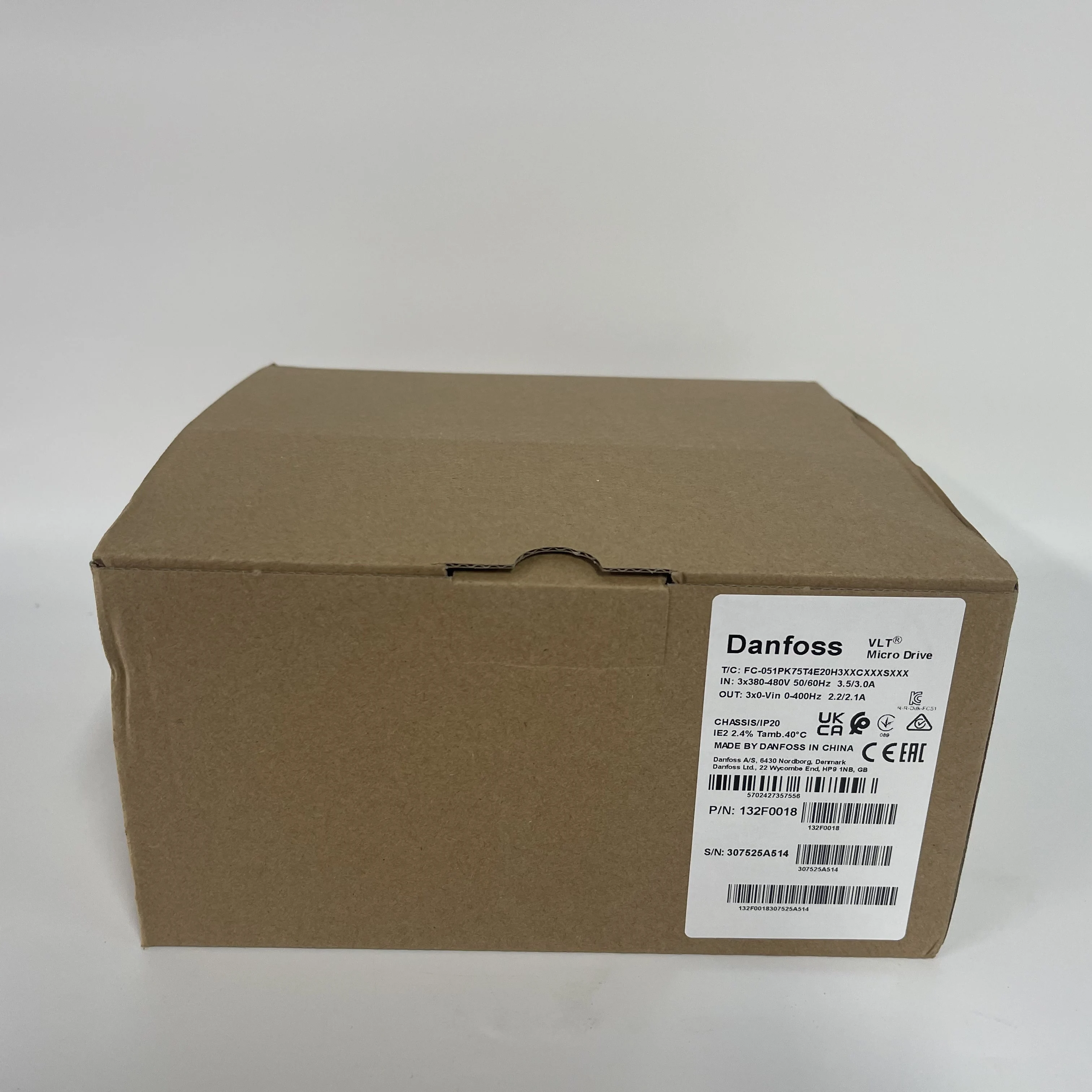 Danfoss Micro Drive VLT Series  FC-051PK75T4E20H3 XXCXXXSXXX  132F0018 