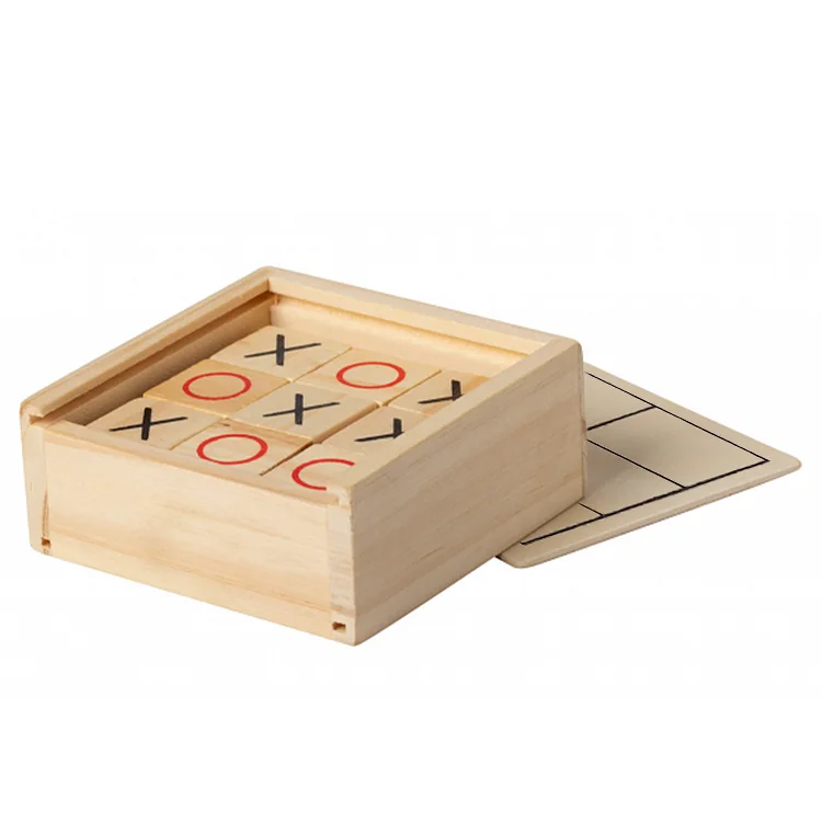 Premium Acacia Wood Tic Tac Toe Game Set