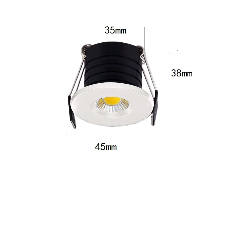 AC220V-240V LED Miniature Ceiling Spot Light Embedded 3W 35mm Concealed Display Wine Cabinet Lamp