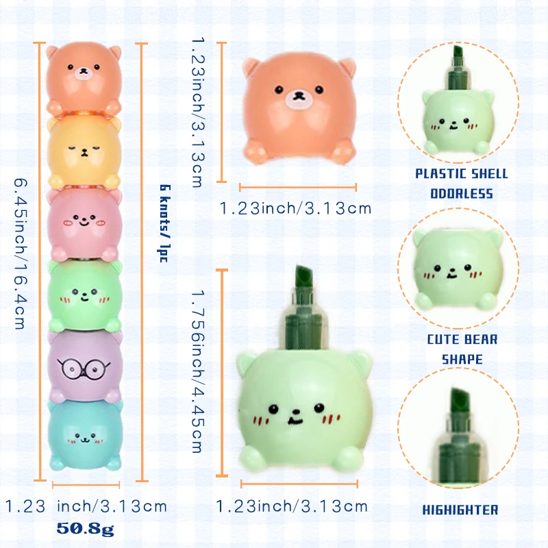 KOMI маркер ручка в коробке маленький толстый медведь форме 5 Красочный милый каваи для детей красочный офисный студент