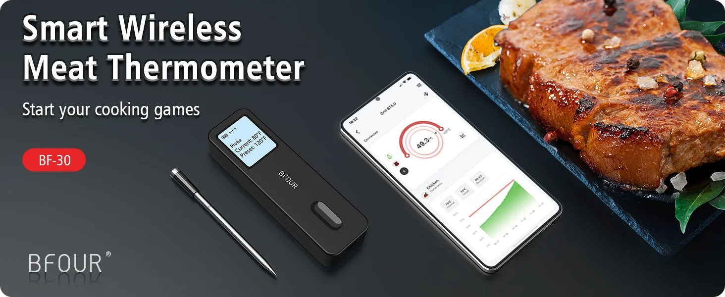 Bfour Smart Bbq Bluetooth Food Thermometer Wireless Digital Meat