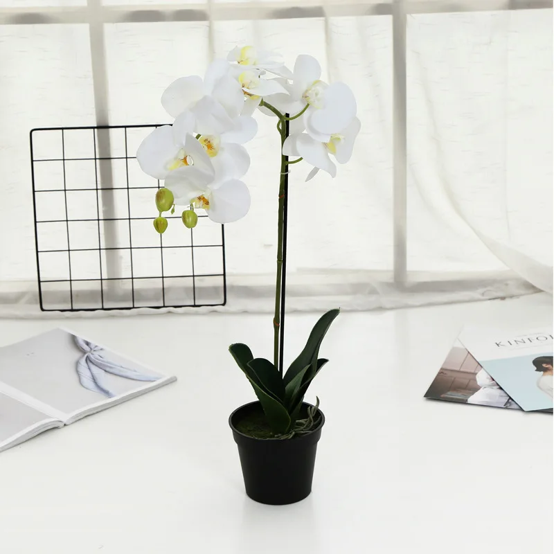 10 Teste Di Orchidea Artificiali In Seta – Diametro 8 Cm – Vari Colori: Bianco, Rosa, Viola, Blu, Rosso, Giallo – Per Decorazioni Fai Da Te, Matrimoni, Centrotavola