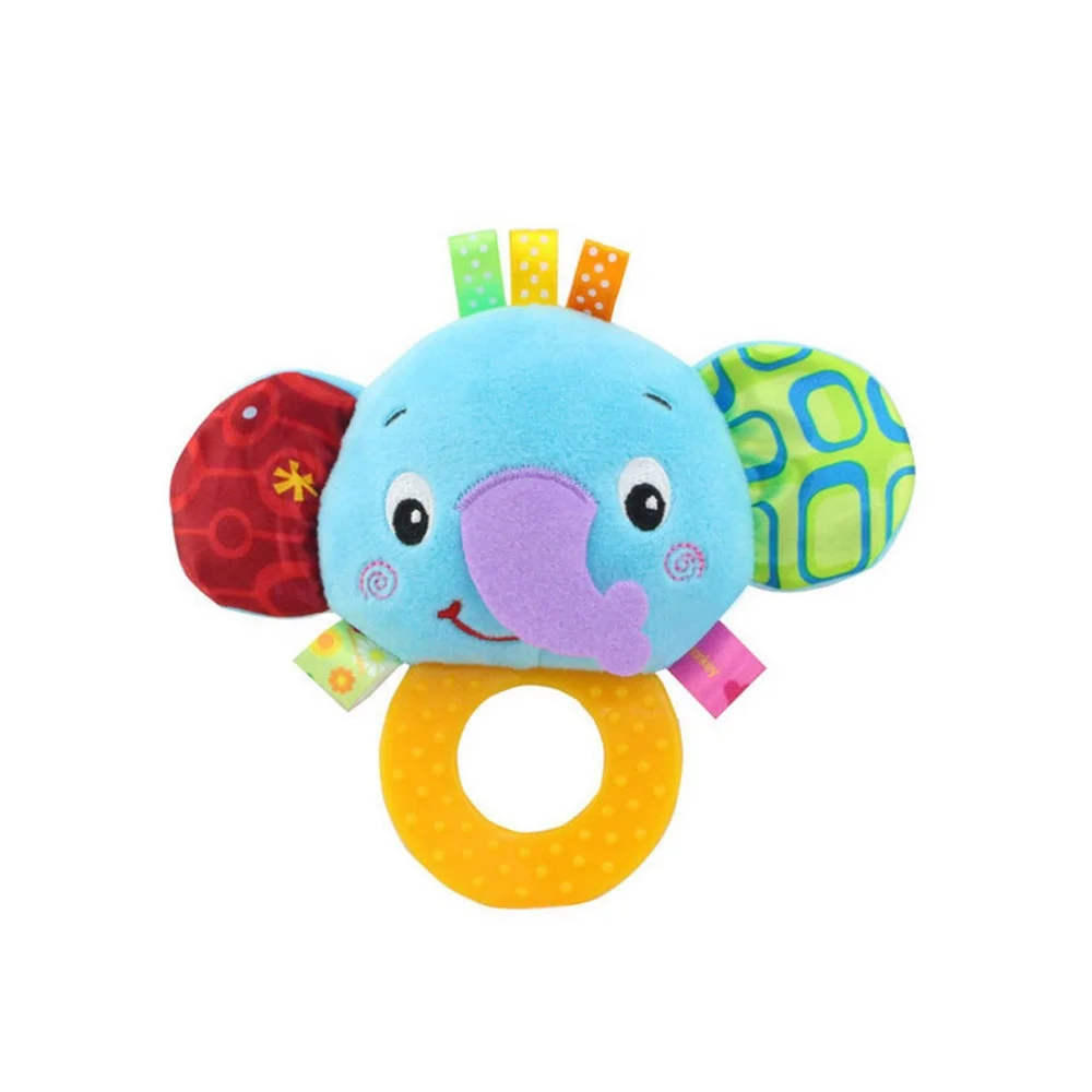 Custom Cute Funny Soft Plush Baby Teether Animal Rattle Toy Mini ...