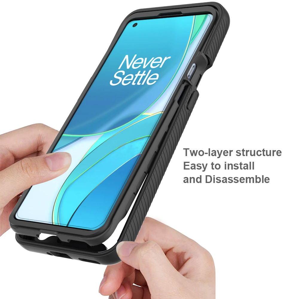Rubber Frame Armor Grade Defender PC TPU Rugged Shockproof Case For OnePlus Nord N300 N200 N10 N20 10T 10 Pro 5G Cover