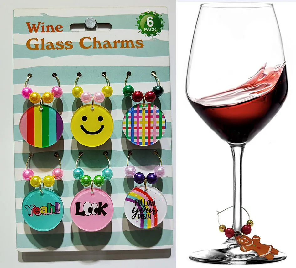 Wine Party Favors WOCRAFT Craft Supplies Wine Glass Charms Markers - Main Image