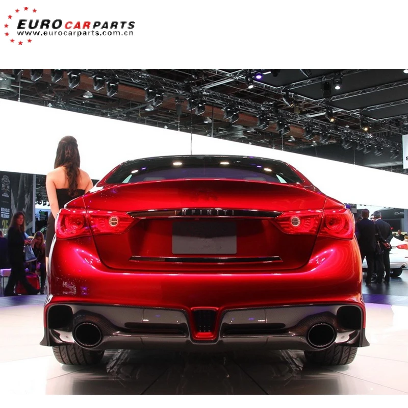 Q50 Body Kits Fit for  Q50 Eau Rouge Style PP Q50 Body Kits Front Bumper Rear Bumper Exhaust Tips Car Facelift Upgrade Body Part