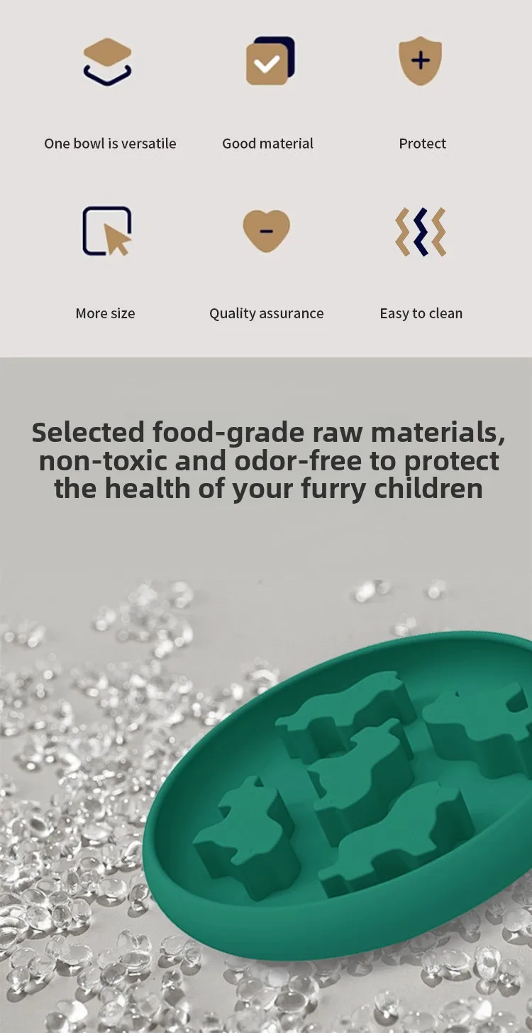 Pet Slow Food Silicone Bowl and Licking Plate Anti-Choking Puzzle Leakage Hiding Food Dog and Cat Feeders details