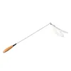 Spring-loaded cat toy - white feather