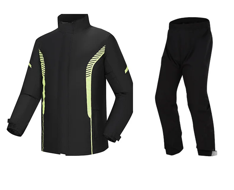 Modern Eco-Friendly Reflective Striped Motorcycle Raincoat Popular Waterproof Design for Outdoor Tours and Campers