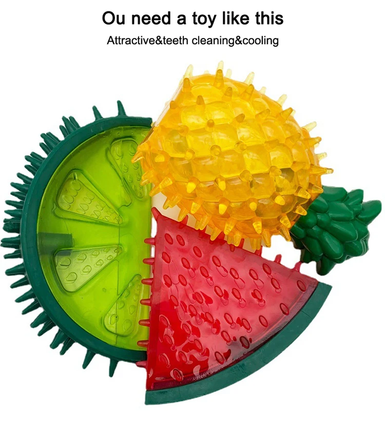 2023 New Summer Ecofriendly Frozen Indestructible Teething Squeaky Tpr Dog Chew Toys Pet Water