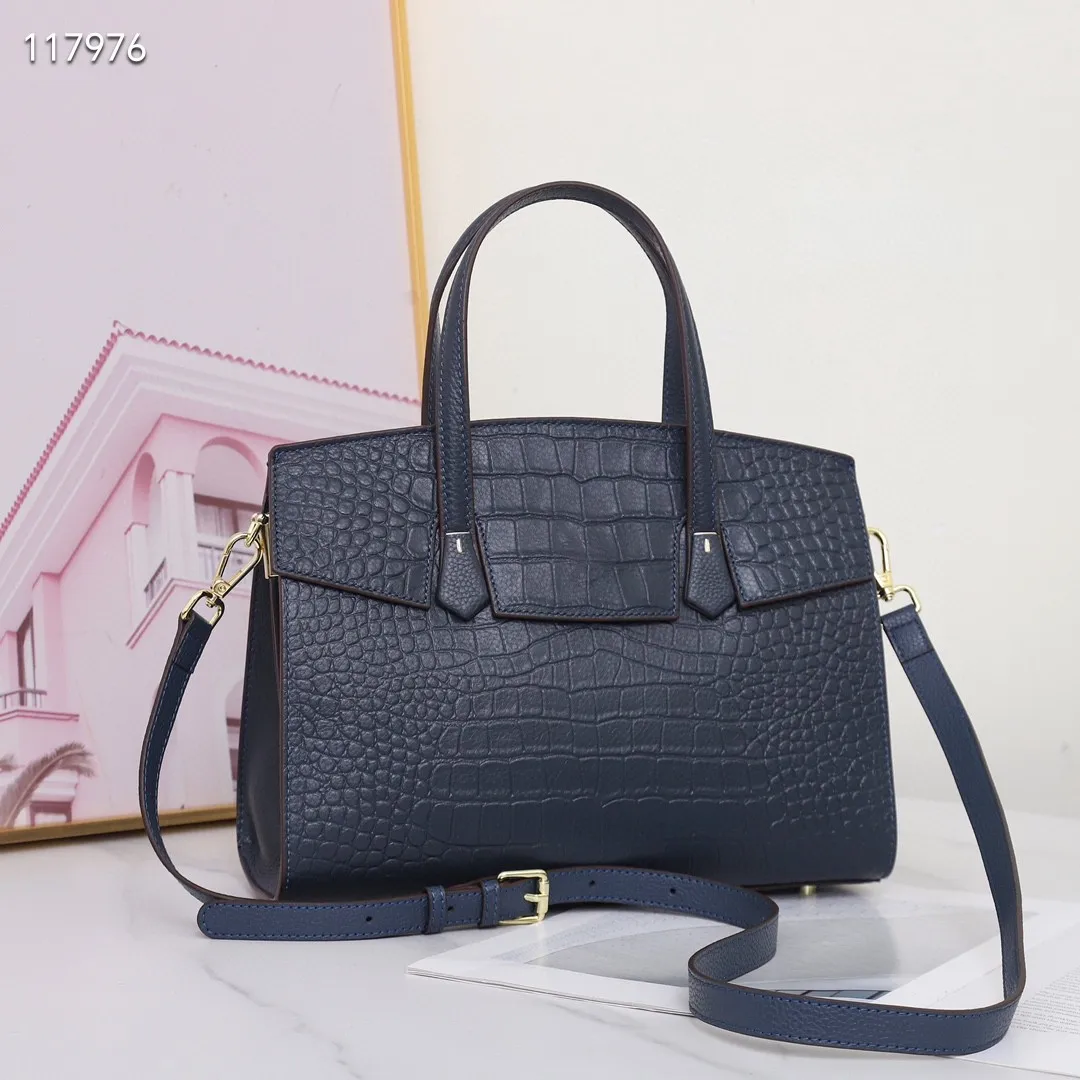 Crocodile Print Cowhide Women's Handbag 2024 New Luxury Genuine Leather ...