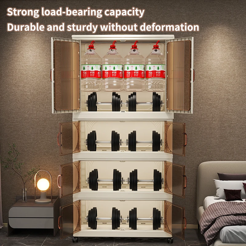 Haogle Large Volume Plastic Multifunction Foldable Storage Wardrobe for Clothes Baby Toy Kids' Living Room Children Cabinets
