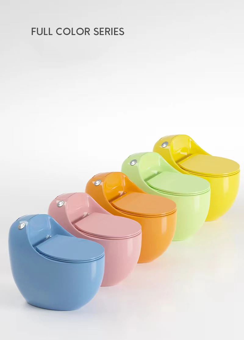 Egg - shaped Chinese manufacturers direct marketing ceramic sanitary ware toilet round colored siphon one - piece toilet manufacture