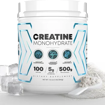 Custom Logo Pure Creatine Monohydrate Gluten Free Creatine Powder Supports Muscle Growth Recovery