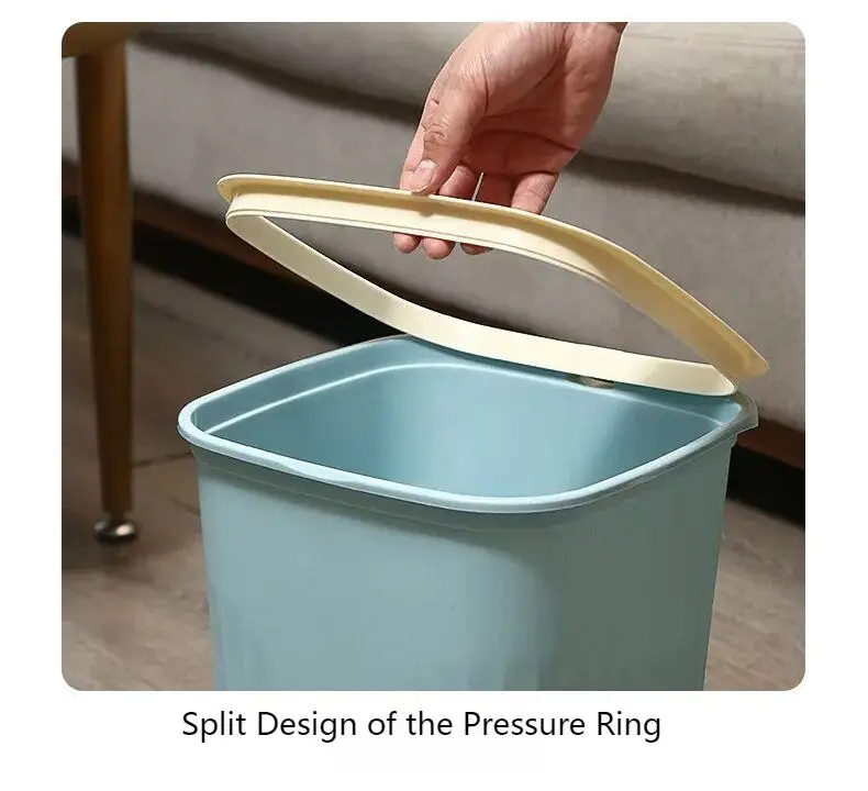 Large Capacity Ins Style Trash Bin Open Top Design Plastic Press Ring ...