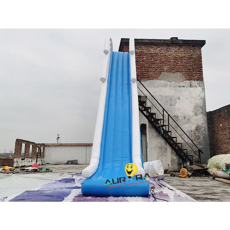 Factory custom gray adults inflatable water slide outdoor kids long inflatable water slide  for swimming