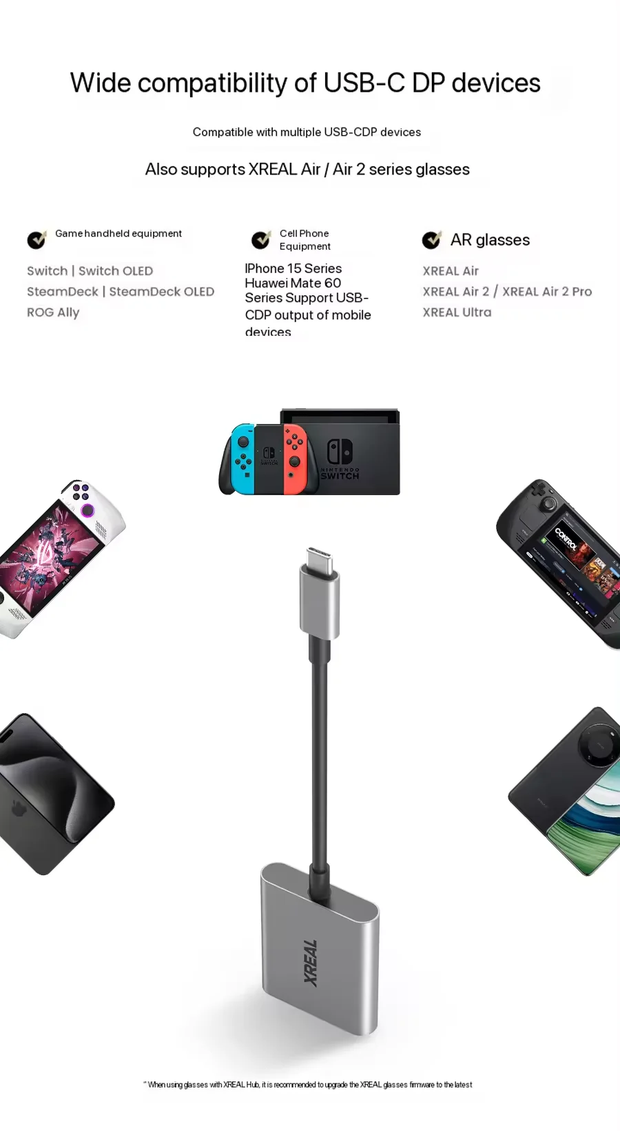Xreal Hub for Xreal Air 2/air2 Pro - Fast Charging & Direct