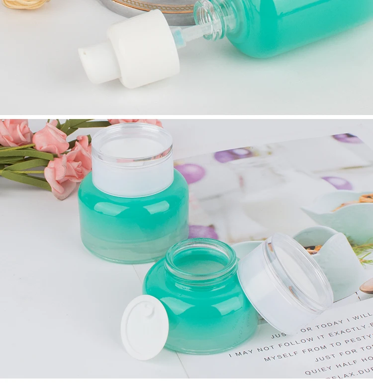 Luxury Skincare 30ml 40ml 100ml 120ml Lotion Bottle Cream Jars Gradient Glass Bottle Skincare Cosmetic Packaging Set factory