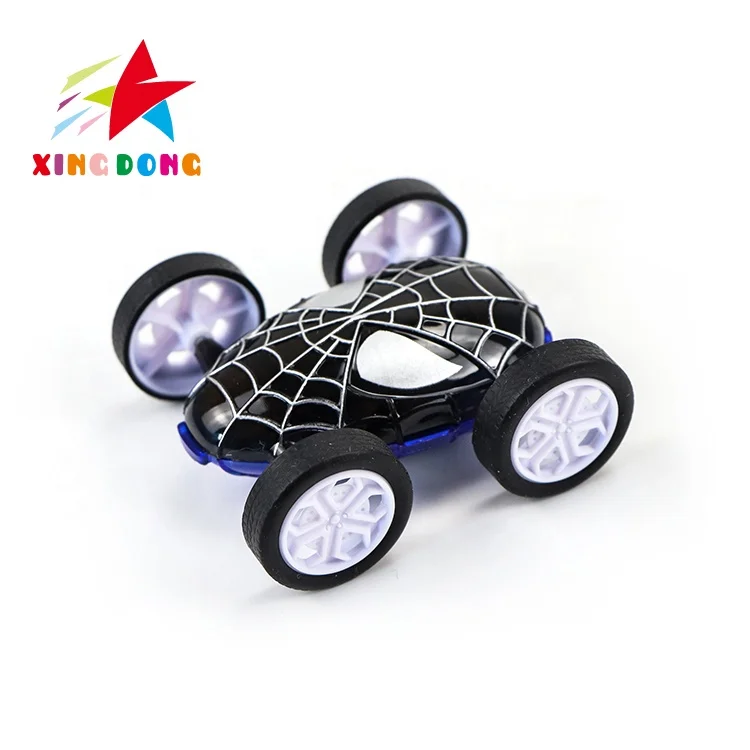 Double-sided light up cartoon design inertia friction power car toys