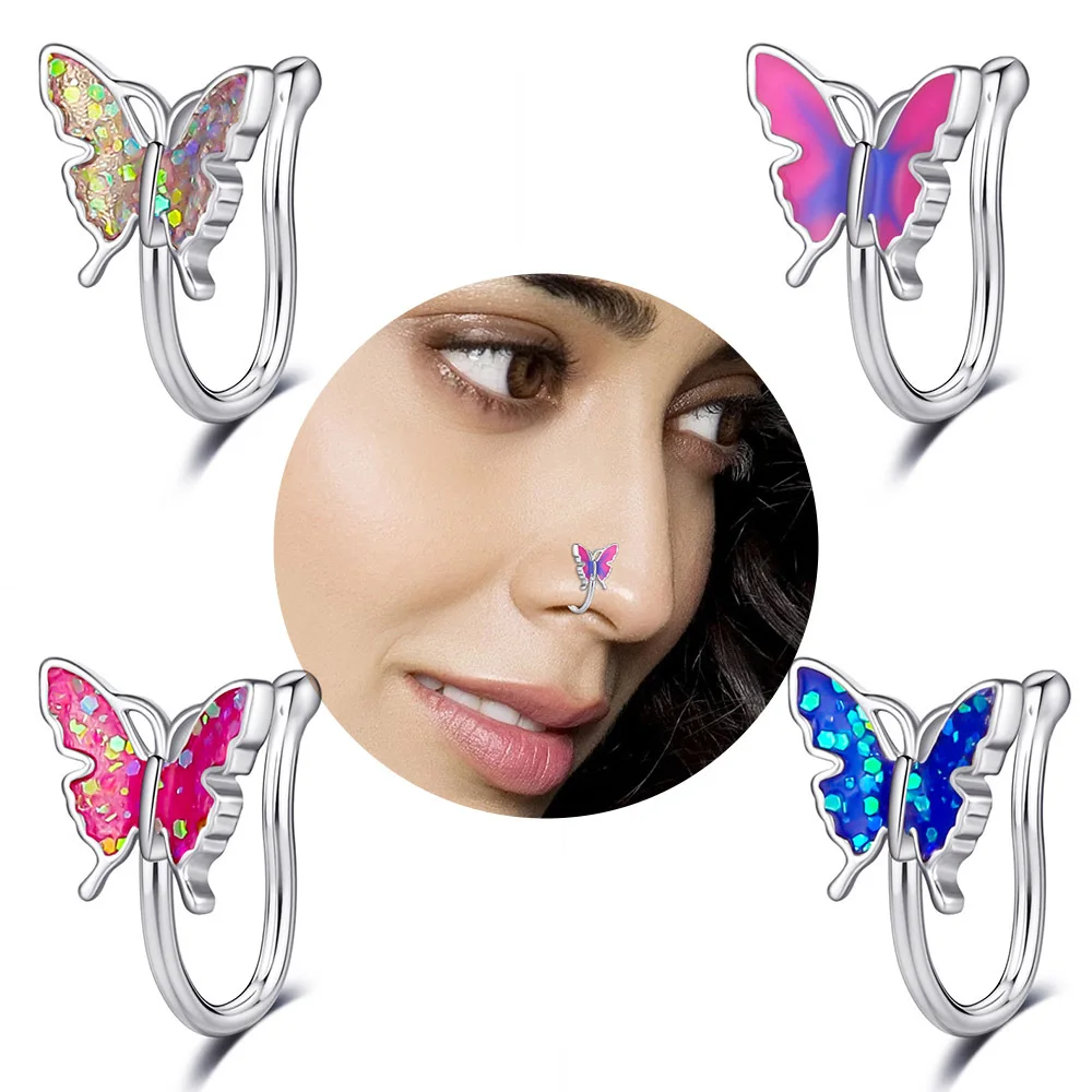 Dropship 6PCS 20G Stainless Nose Ring Studs For Women Men Nose Studs CZ Butterfly  Nose Ring L-Shape Screw Nose Piercing Stud For Women to Sell Online at a  Lower Price | Doba