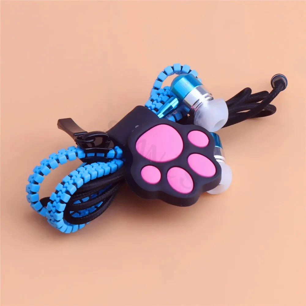 Cute cat paw buckle holder pink cloud mobile phone data cable winder silicone cartoon earphone cable wire storage clip organizer