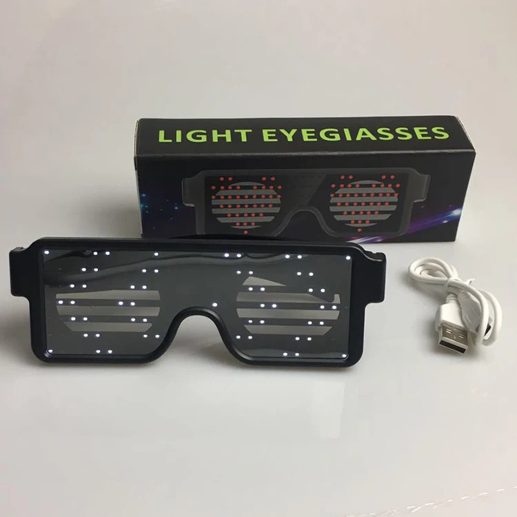 Dynamic LED Sunglasses for Party Rave Glowing Glasses for Christmas Graduation New Year & Thanksgiving Fun Favor