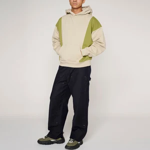 Oem Manufacturer New Design Oversized Fit Men Pullover Hoodies Custom Color Block Men 400gsm Heavyweight French Terry Hoodie