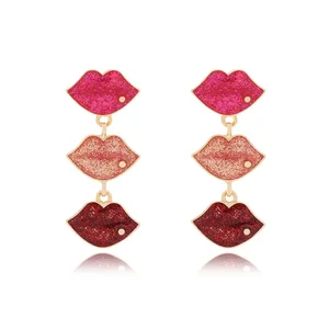 Exaggerated Lip-shaped Stud Earrings, Diamond-encrusted Enamel Earrings, Gradient Earrings, and Stylish Dangling Earrings.
