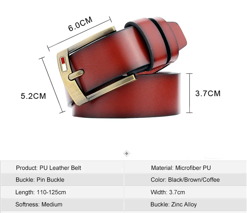Ремень мужской из ПУ кожи модный винтажный пояс разные