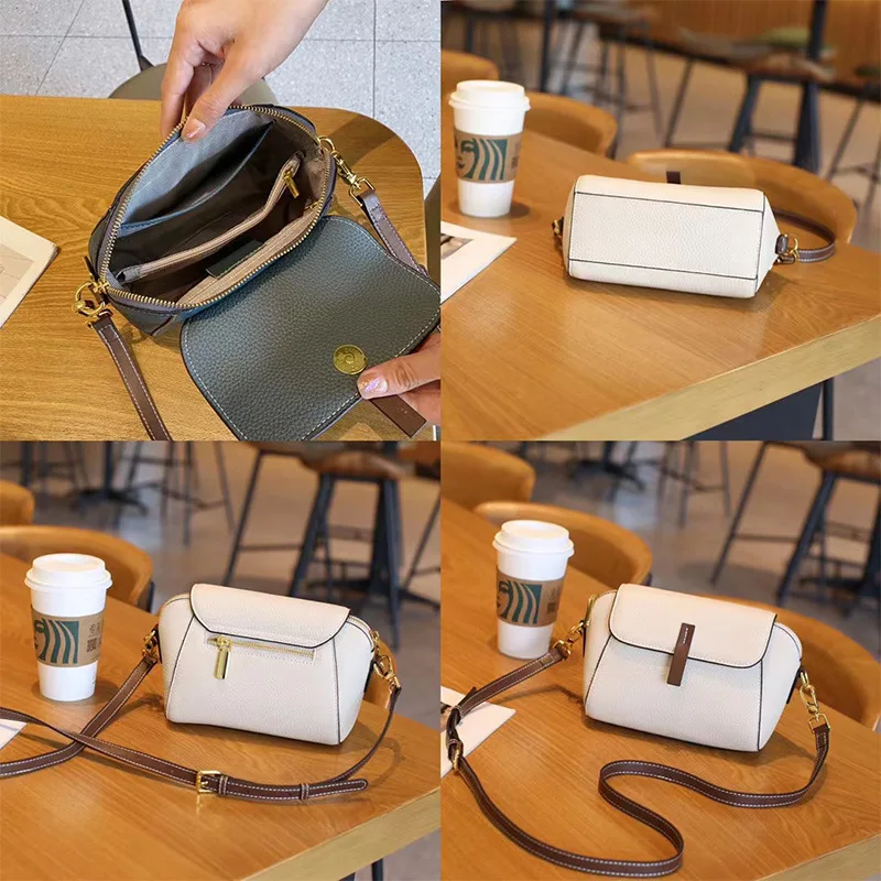 This Year'S Popular Genuine Leather Women'S Flap Polyester Shell-shaped Shoulder Crossbody Bag 2025 New Trendy Hot Selling