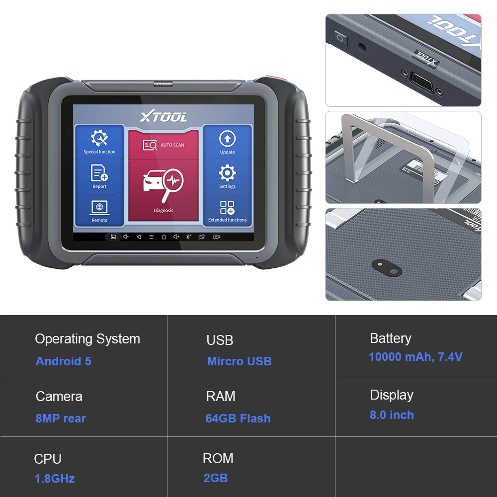 D Eight Full System Diagnostic Scanner KC100 Key Programming Coding TPMS ABS