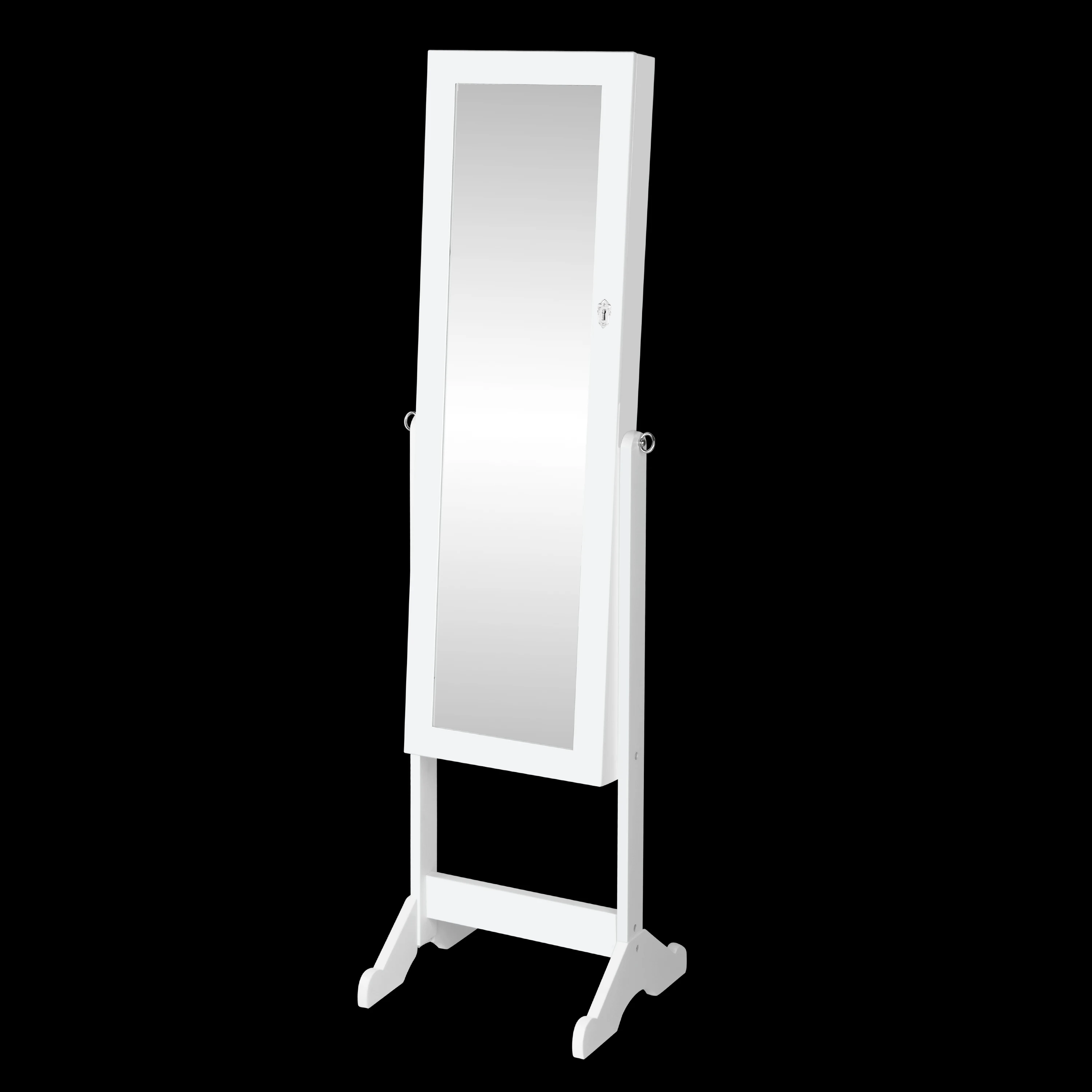 Easygoing use Influential Flat Angle Mdf Wood Floor Standing Jewelry Cabinet Mirror With Lock  Full-length Mirror With Storage Box White Black - Buy Wooden Jewelery  Cabinet Mirror Two In One With Lock Makeup Organizer Jewelry
