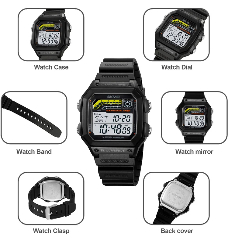 Skmei 2307 Digital countdown timer Sports watch for Men