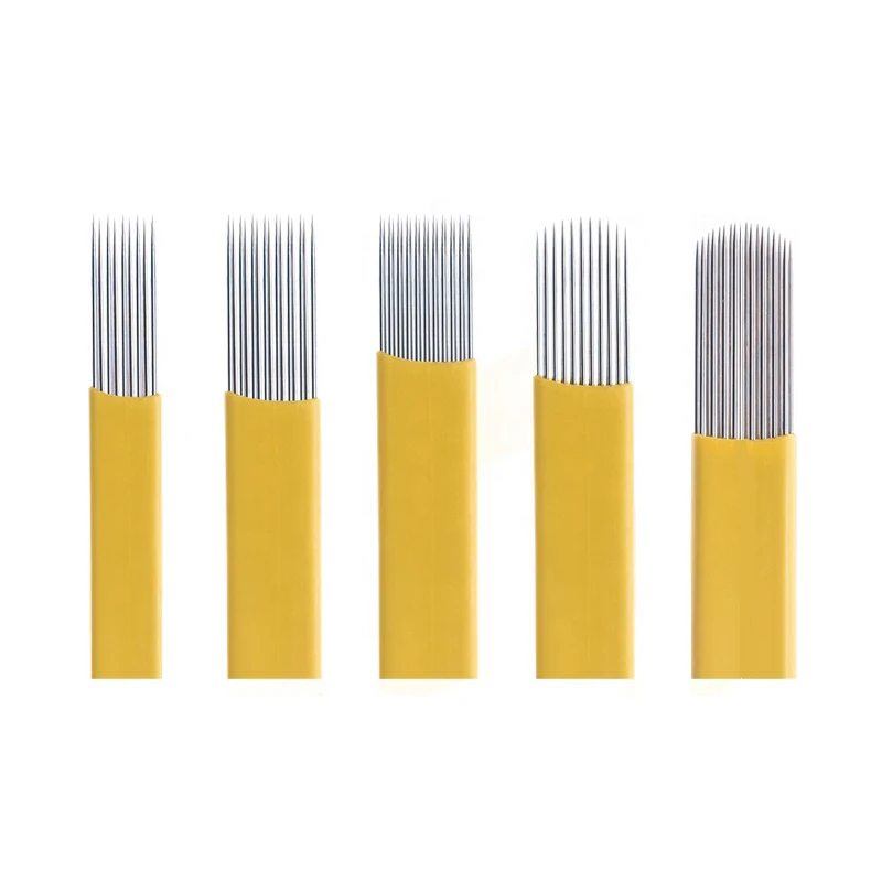 Medical Grade Stainless Steel 0.25mm Double Flat Microblading Needle for Eyebrow Tattoo and Permanent Makeup