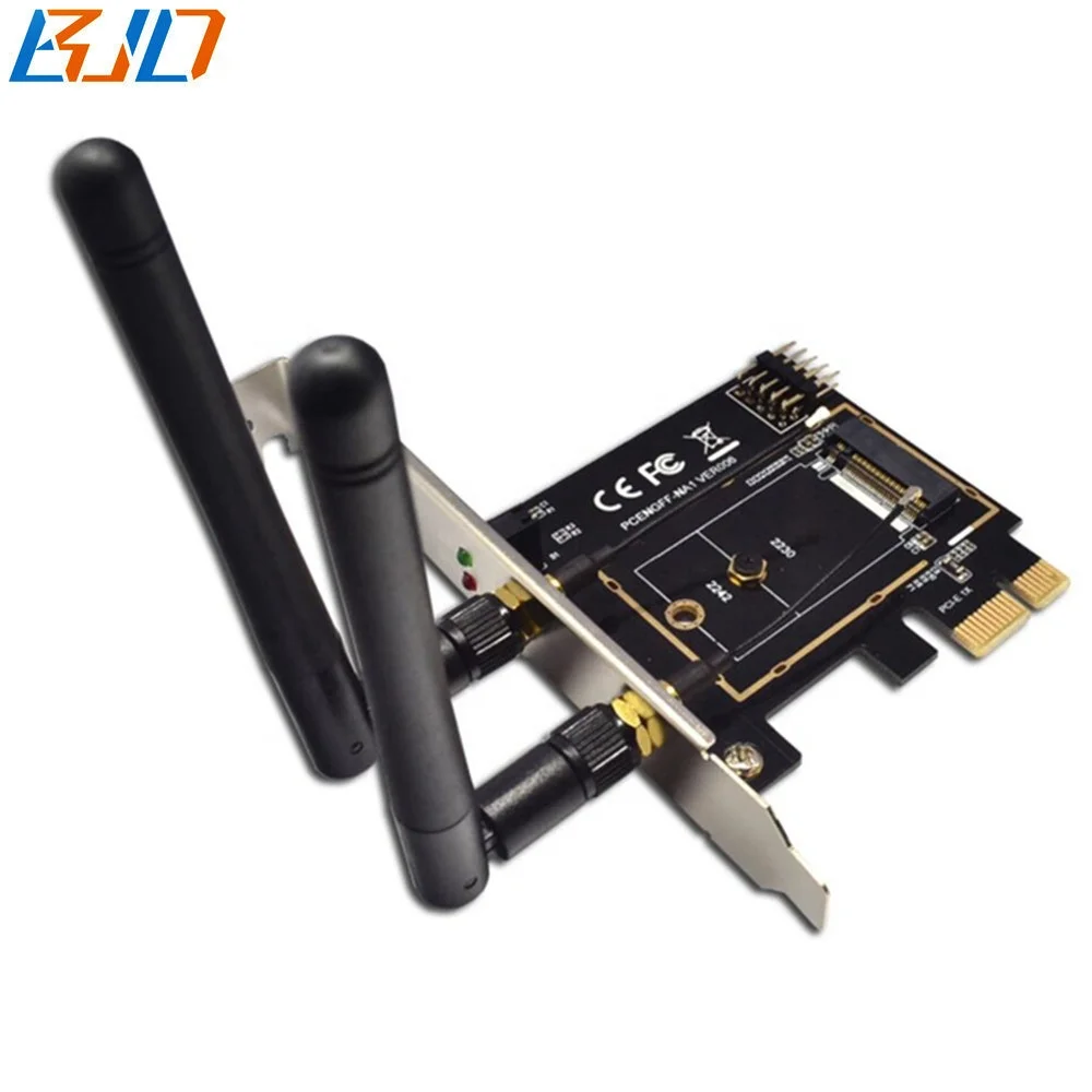 Annadue Scheda Adattatore da Desktop M.2 NGFF a PCI-E 1X, schede Combo WiFi e BT, Scheda di Rete Adattatore WLAN WiFi, convertitore per 8260 7265 1535 7260